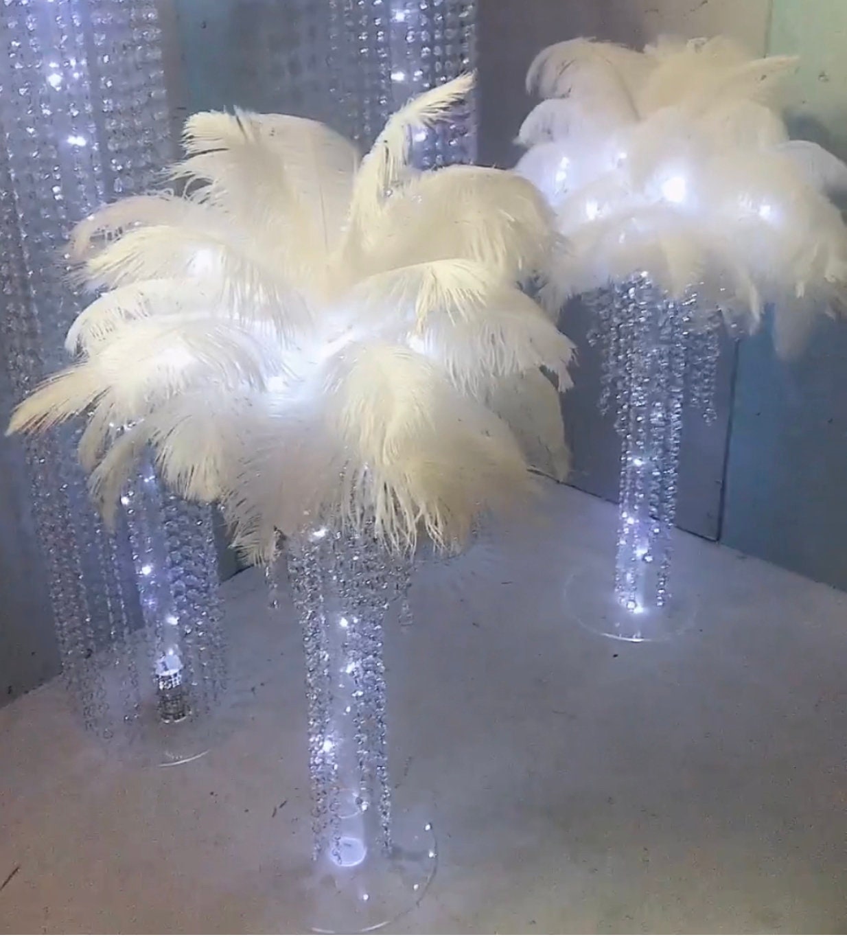 Feather Centerpiece for Wedding