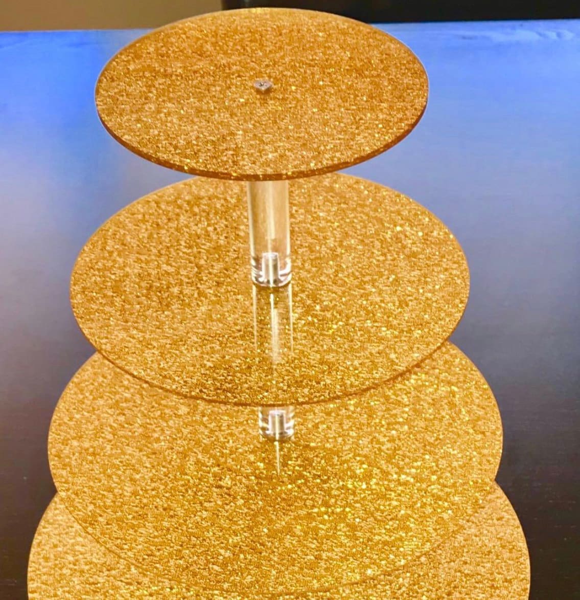 Gold cupcake stand | Baby shower Square cake stand