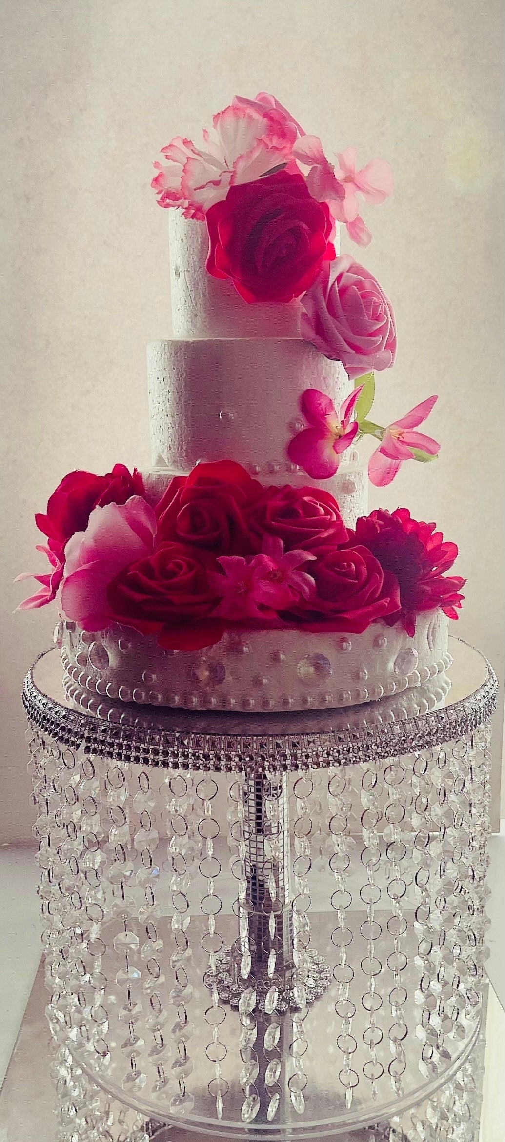 Crystal Cake Stand With Light | Anniversary cake stand
