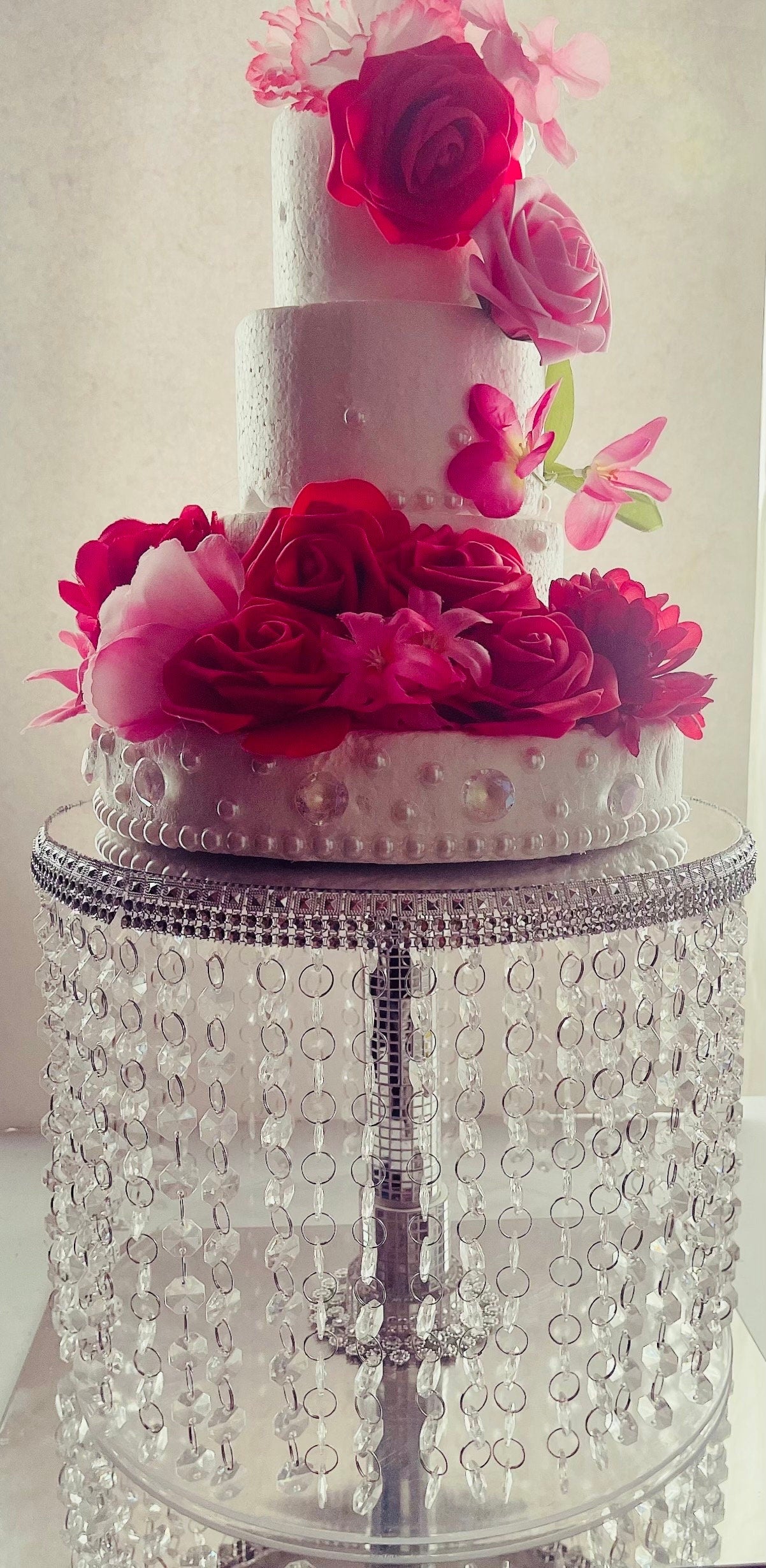 Crystal Cake Stand With Light | Anniversary cake stand