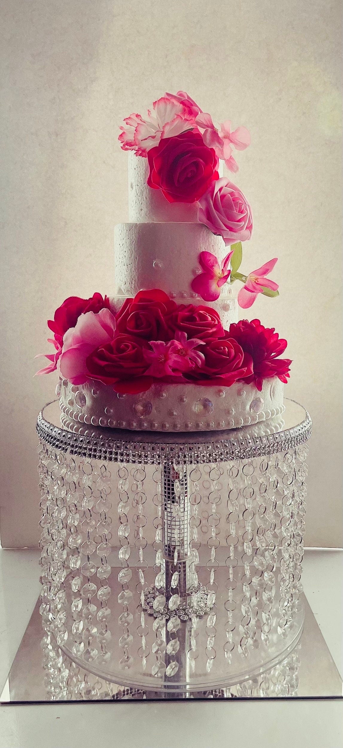 Crystal Cake Stand With Light | Anniversary cake stand
