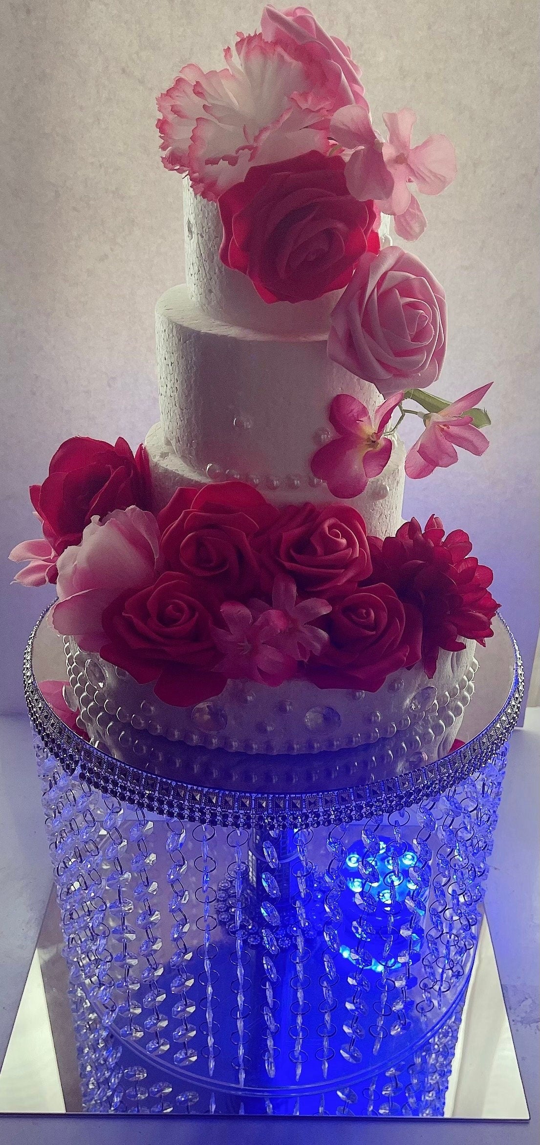 Crystal Cake Stand With Light | Anniversary cake stand