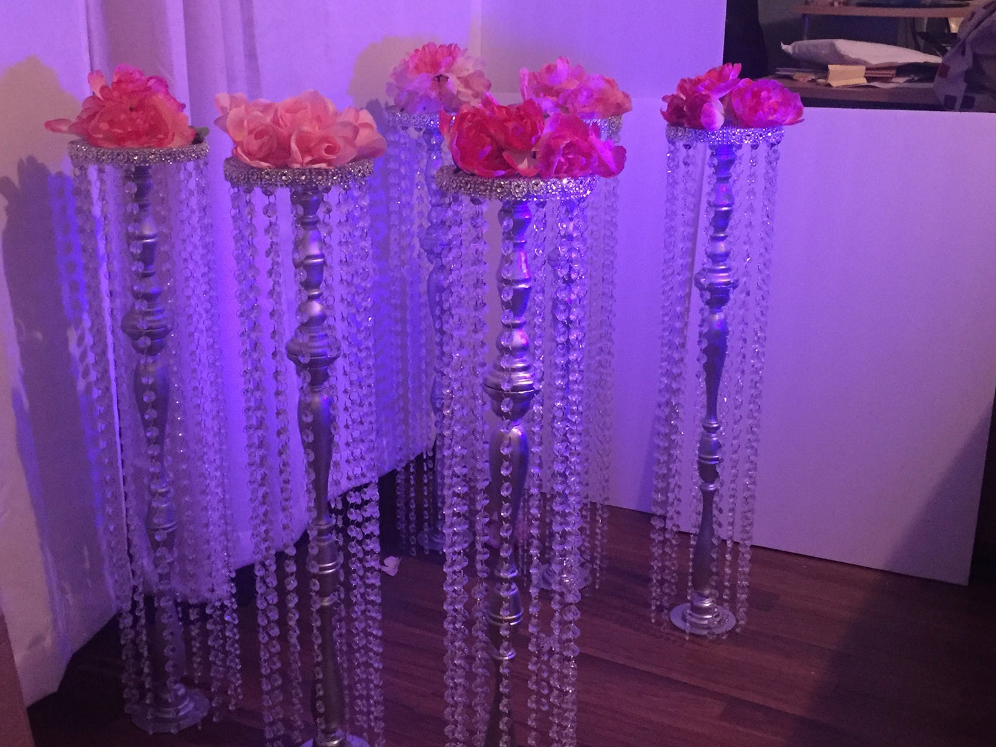 Set of 6 Rustic Wood chandelier Wedding Aisle Runners and Decor