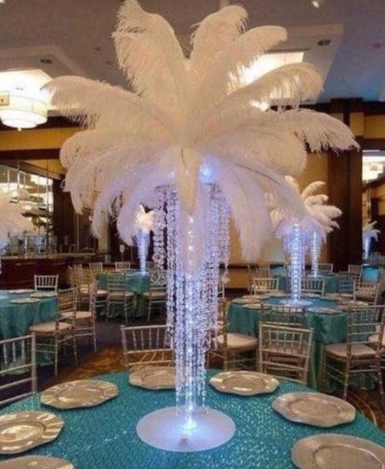 Feather Centerpiece for Wedding