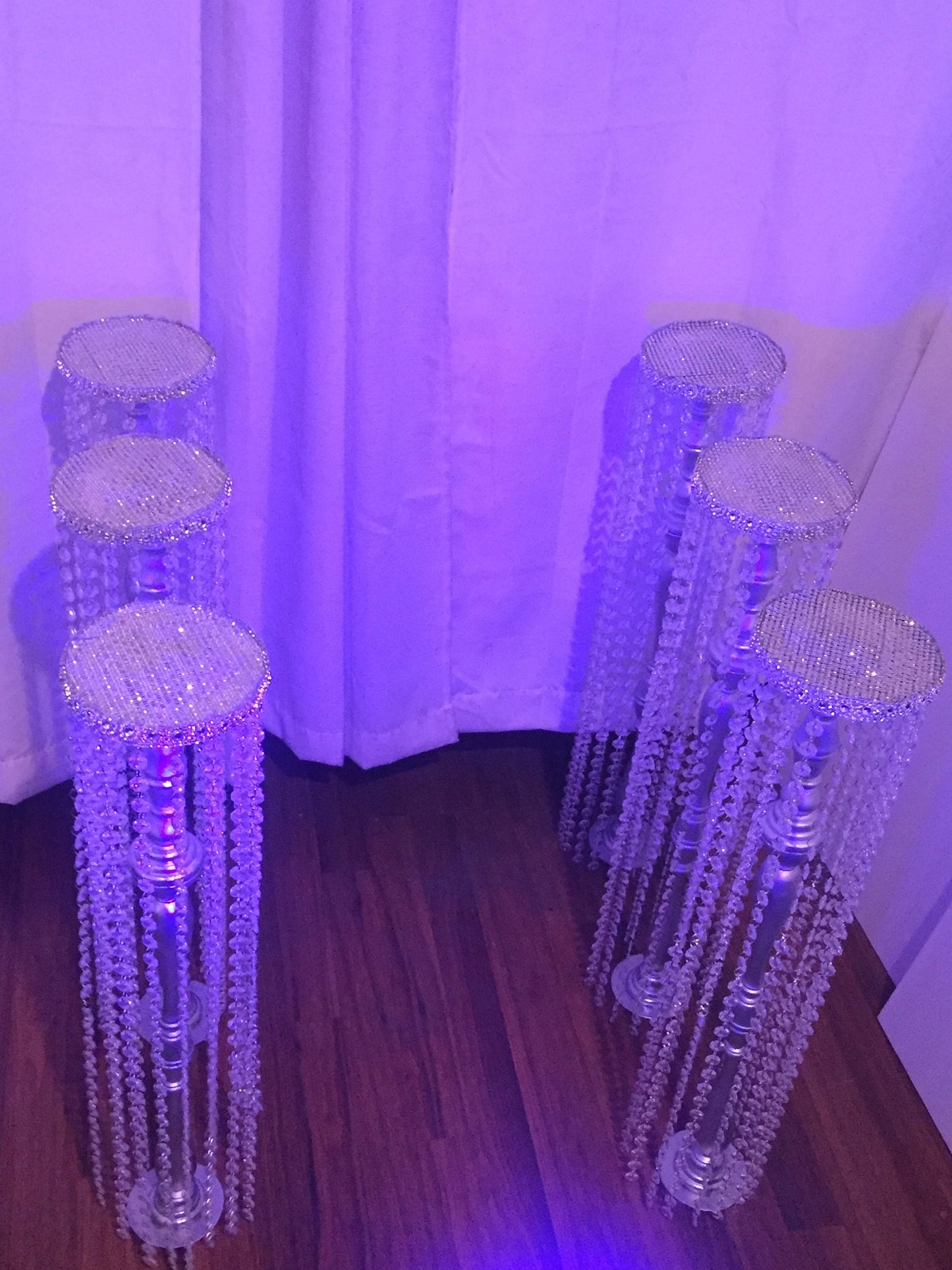 Set of 6 Rustic Wood chandelier Wedding Aisle Runners and Decor