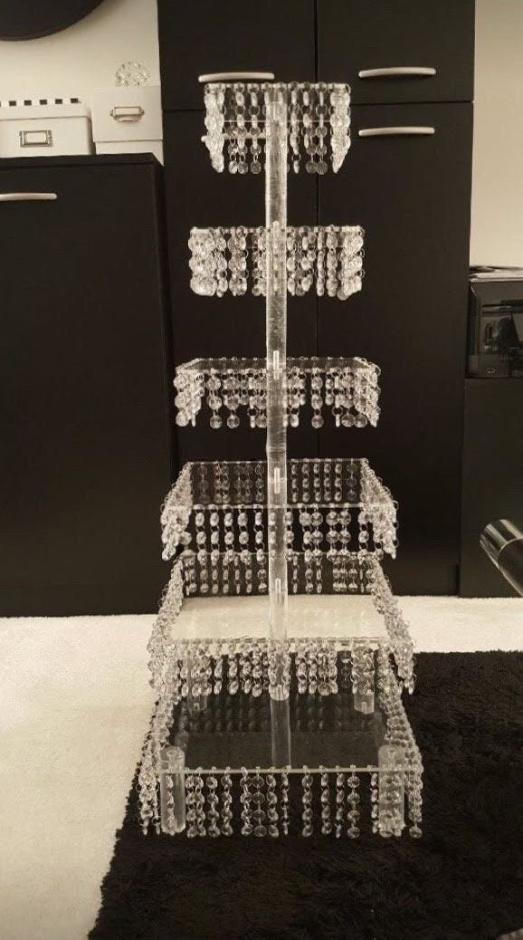 SQUARE Cupcake Stand with Crystals