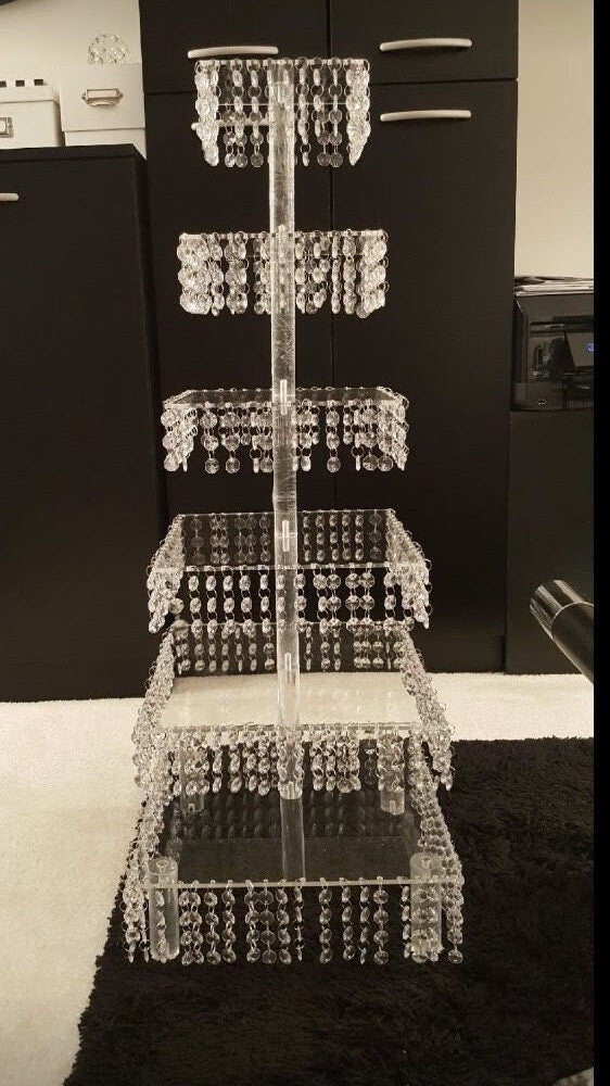 SQUARE Cupcake Stand with Crystals