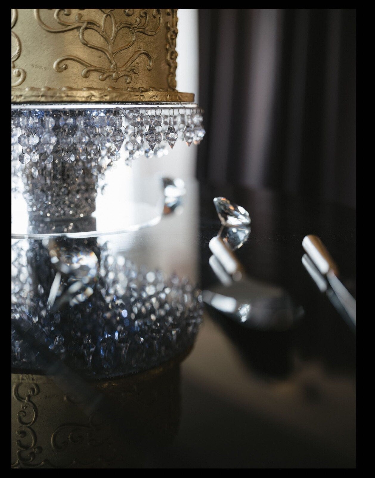 Mirror Top Crystal Cake Stand For weddings