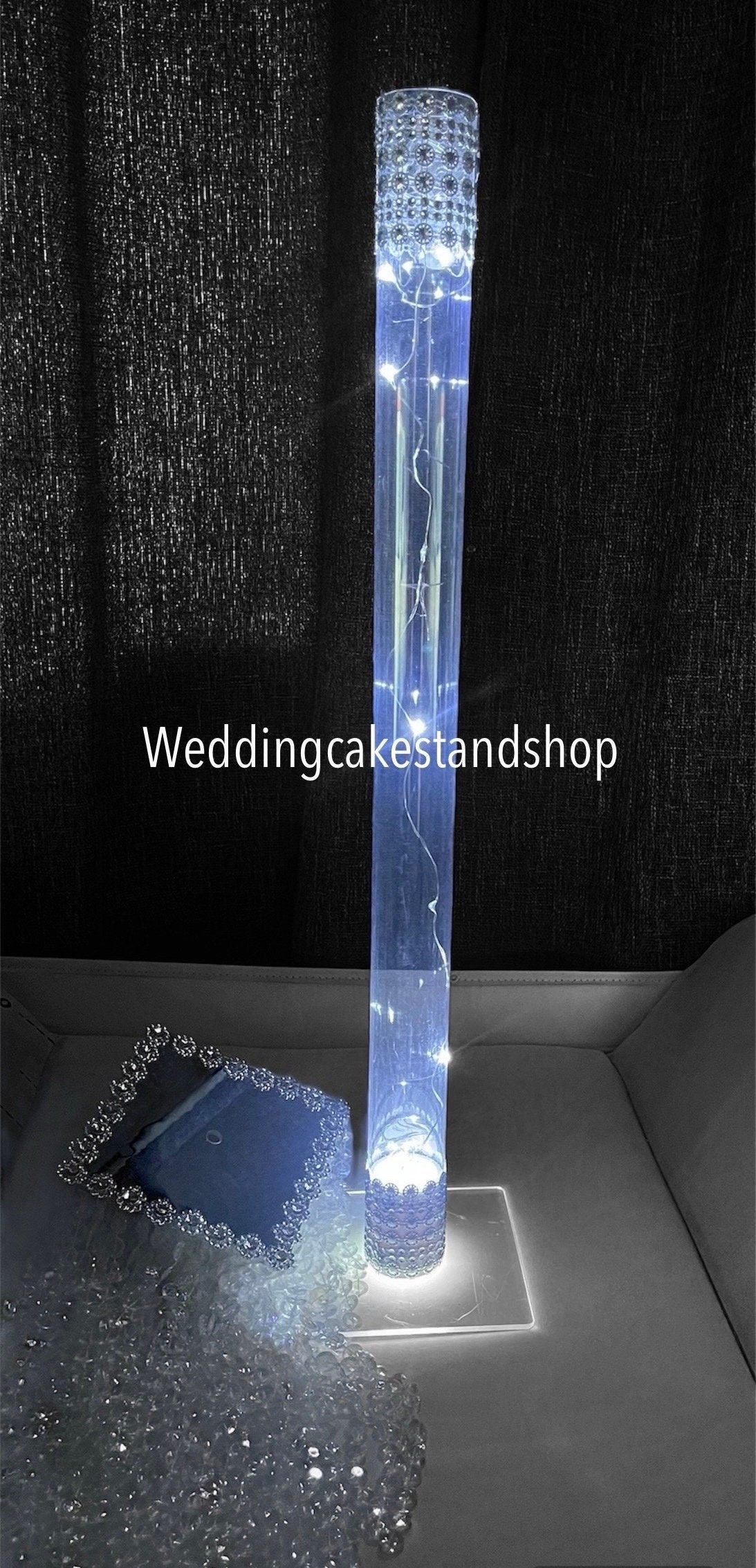 Square Table Centerpieces | 3 Tier Lighted Decor