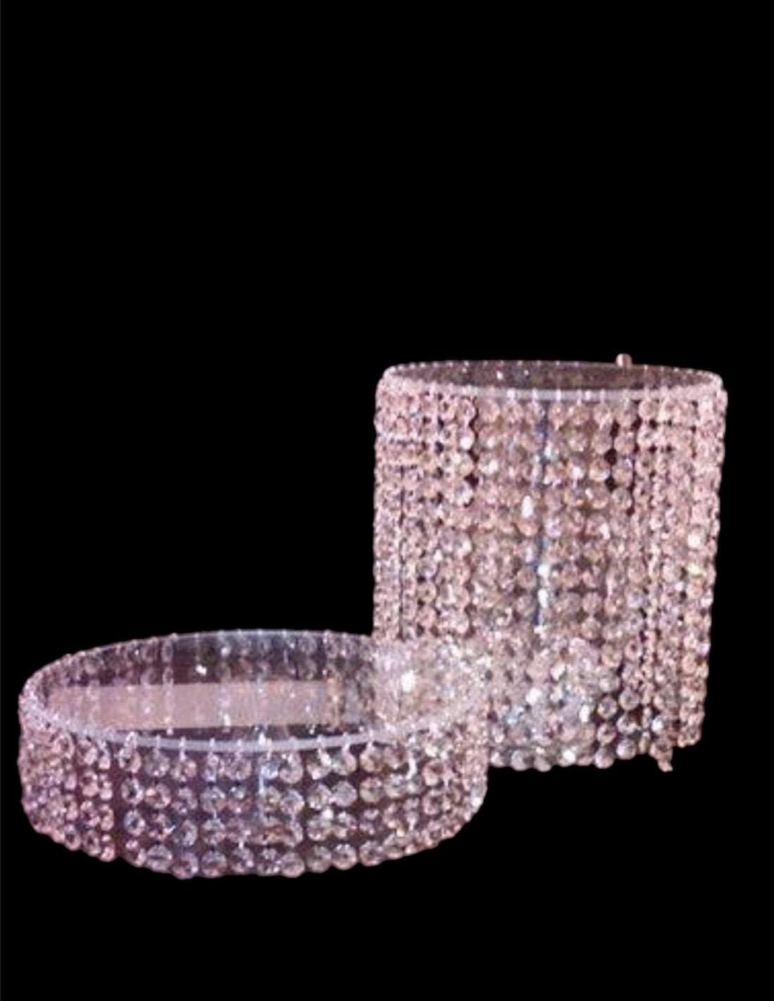 Cascading Crystal Cake stands With Light