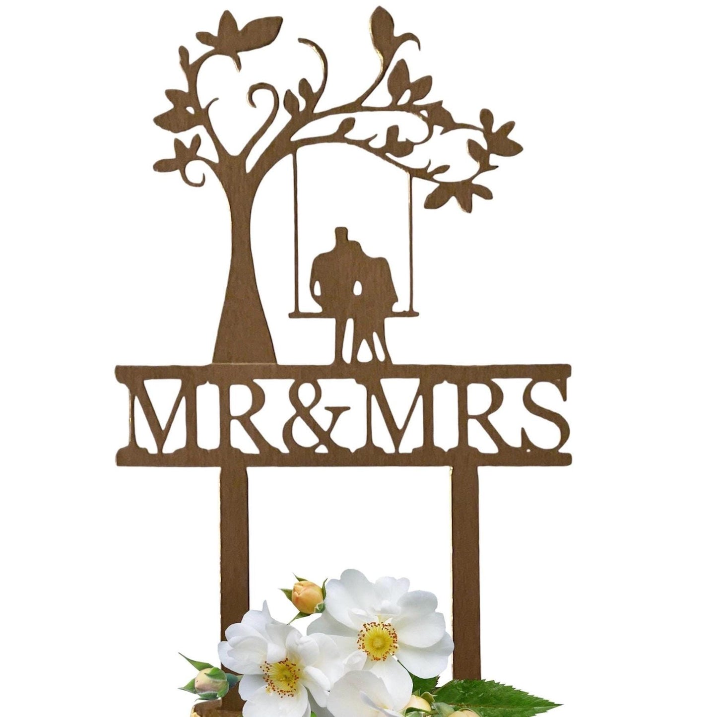 Wedding Cake Topper | Personalized cake topper |Mr and Mrs swing on a tree Cake topper |Rustic Cake topper