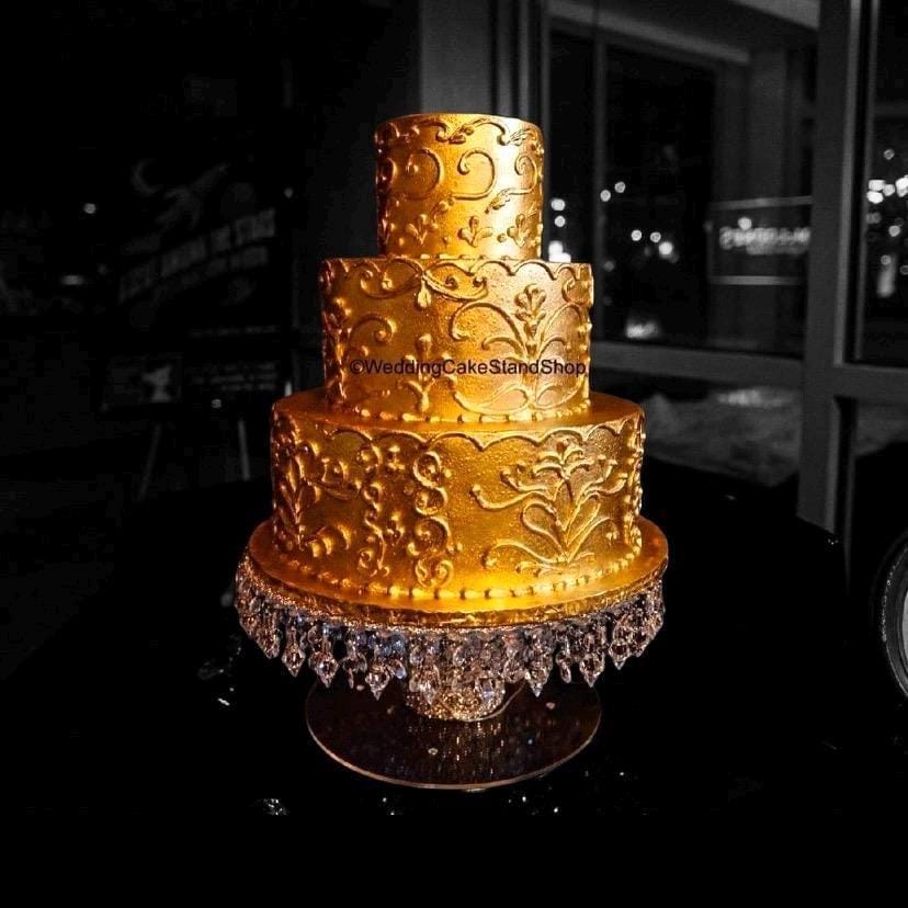 Mirror Top Crystal Cake Stand For weddings