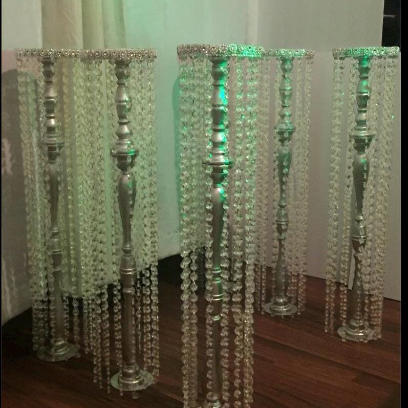 Set of 6 Rustic Wood chandelier Wedding Aisle Runners and Decor