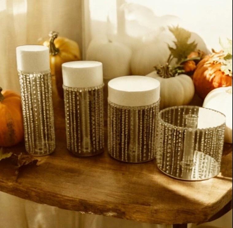 Cascading Crystal Cake stands With Light