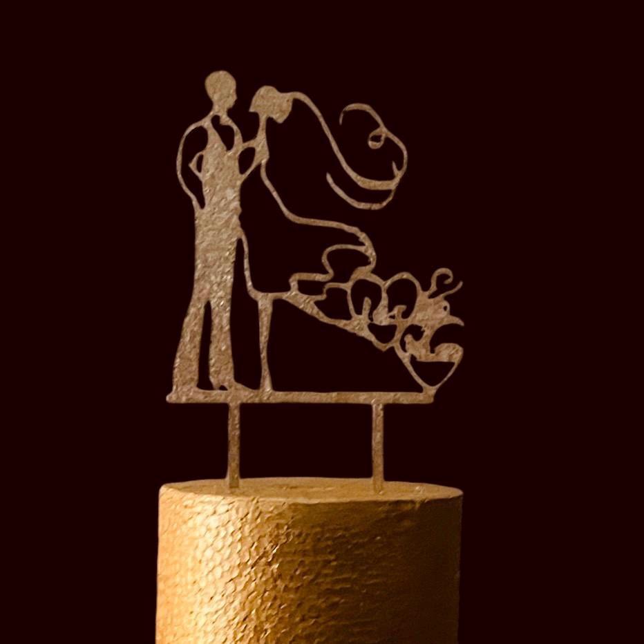 Wedding Cake Topper | silhouette couple cake topper |Mr and Mrs Cake topper |Rustic Cake topper