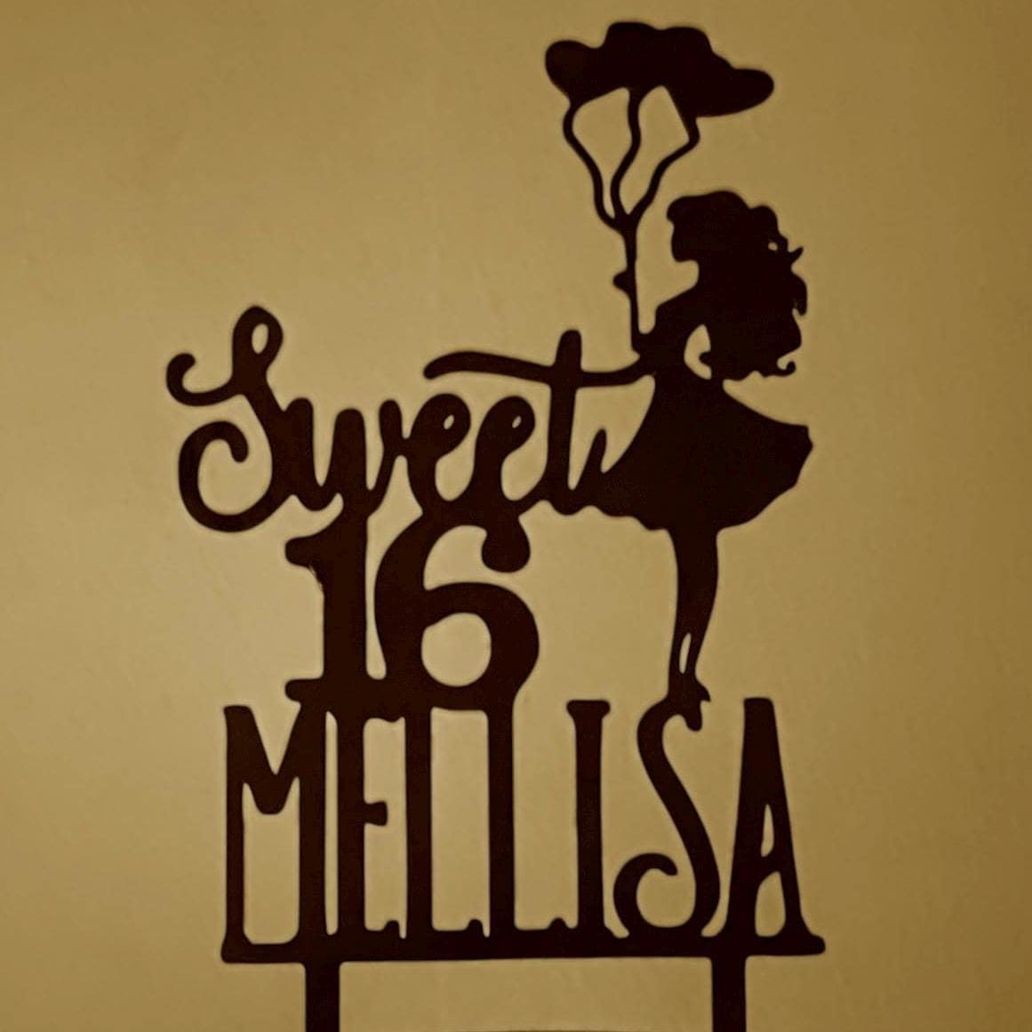 Sweet sixteen Cake topper Custom | 16th birthday cake topper