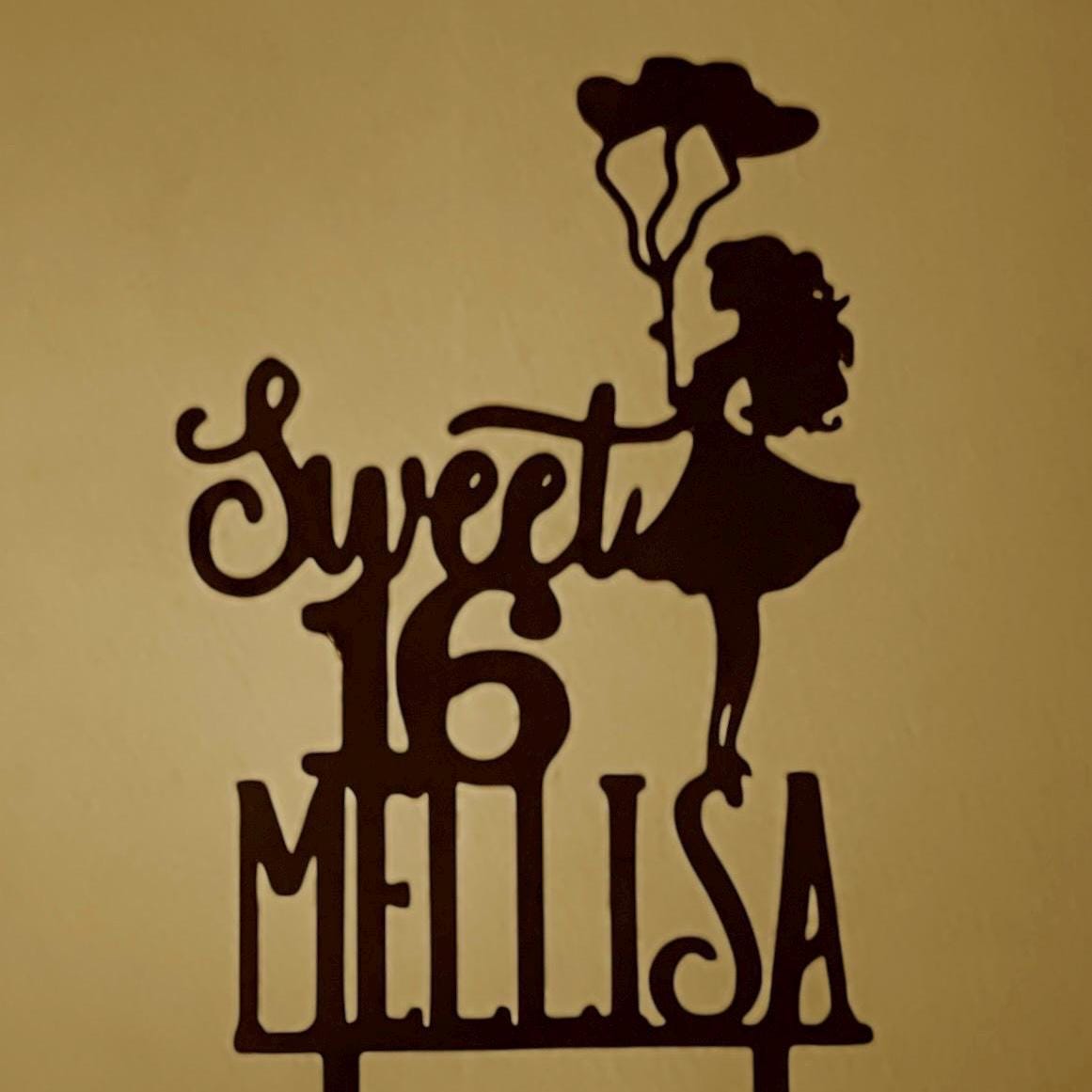 Sweet sixteen Cake topper Custom | 16th birthday cake topper