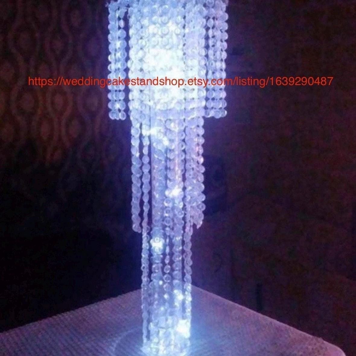 Square Table Centerpieces | 3 Tier Lighted Decor