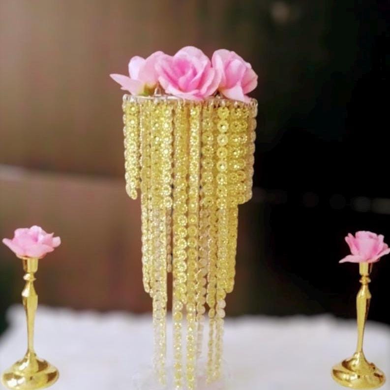 Baby Shower Gold Table centerpieces | Lighted Decor