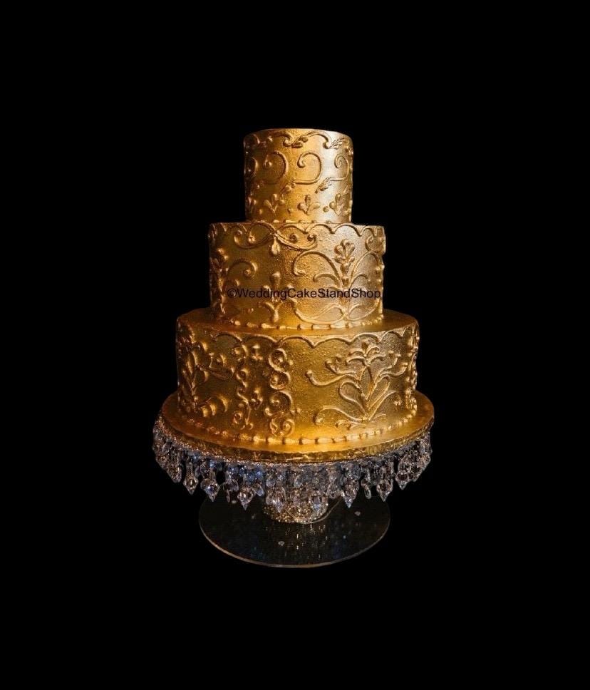 Mirror Top Silver Crystal Cake Stand For weddings