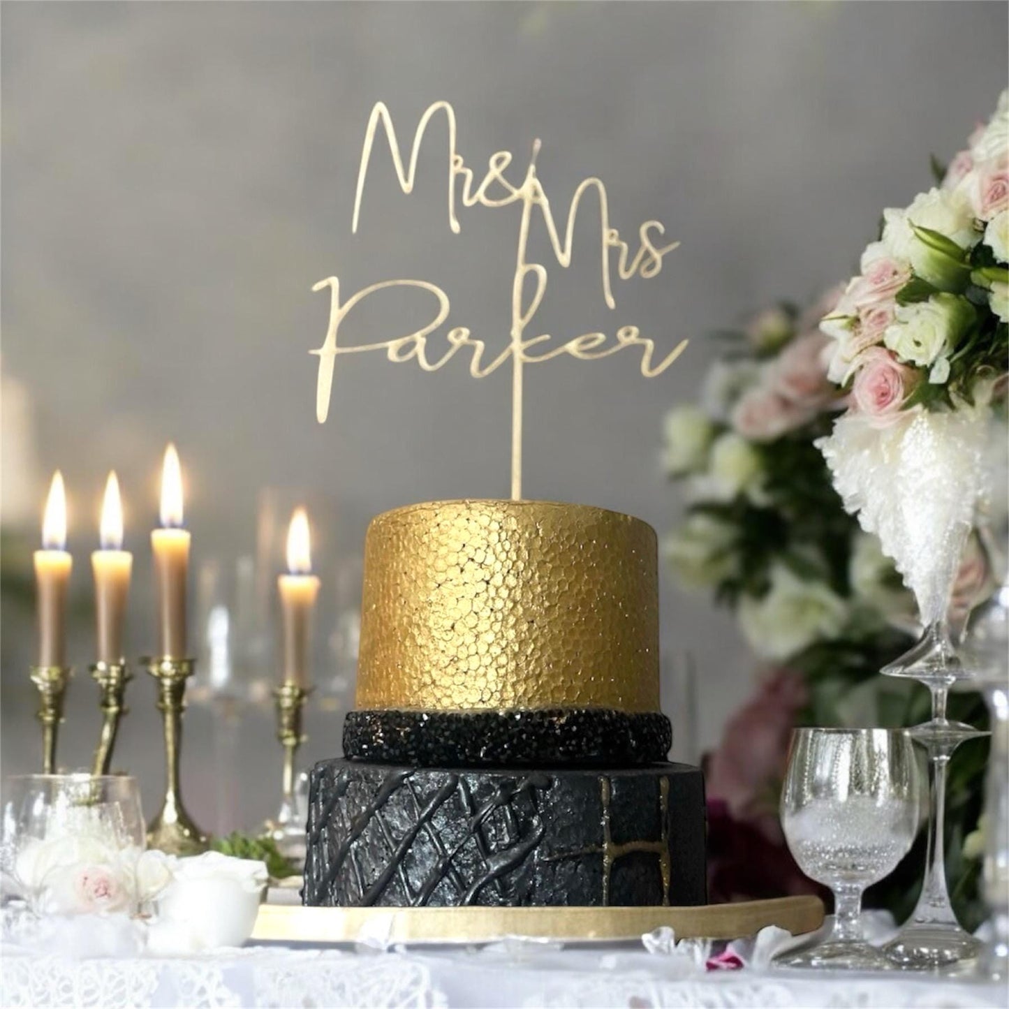 Wedding Cake Topper | Personalized couple cake topper