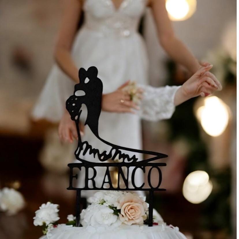 Gold Cake topper for Wedding, Personalized cake topper, Rustic wedding cake topper, Custom Mr Mrs cake topper, Anniversary Cake toppers