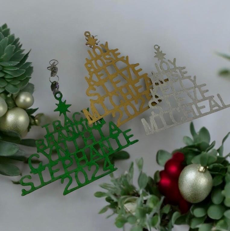 Family Christmas Ornaments - Personalized Ornaments With Names - Custom Christmas Tree Ornament