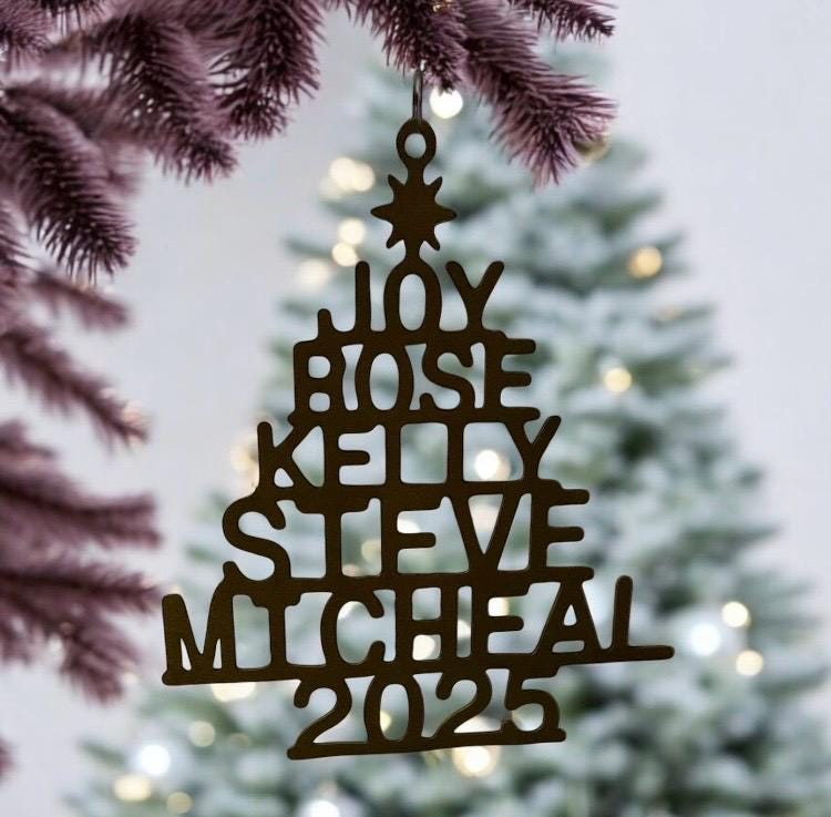Family Christmas Ornaments - Personalized Ornaments With Names - Custom Christmas Tree Ornament