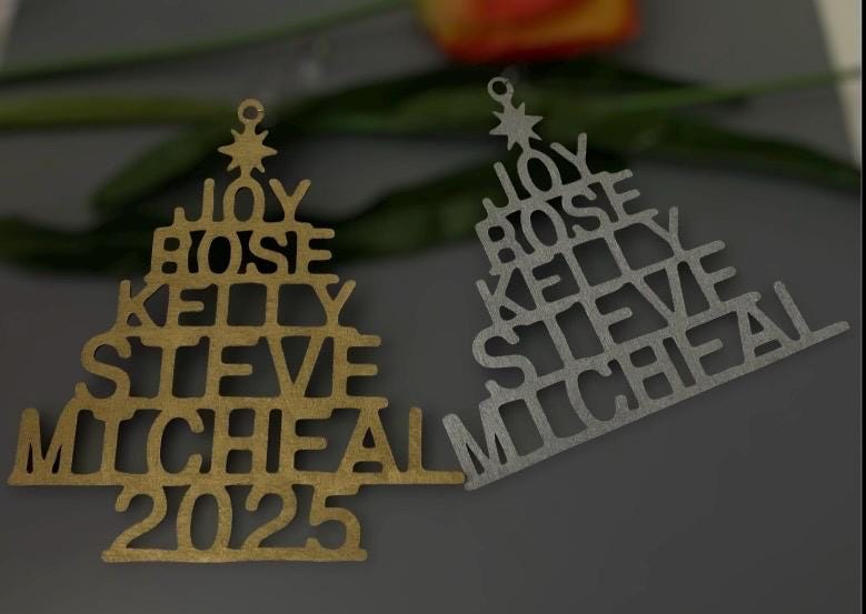 Family Christmas Ornaments - Personalized Ornaments With Names - Custom Christmas Tree Ornament
