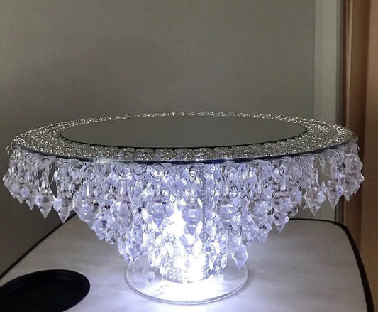 Mirror Top Crystal Cake Stand