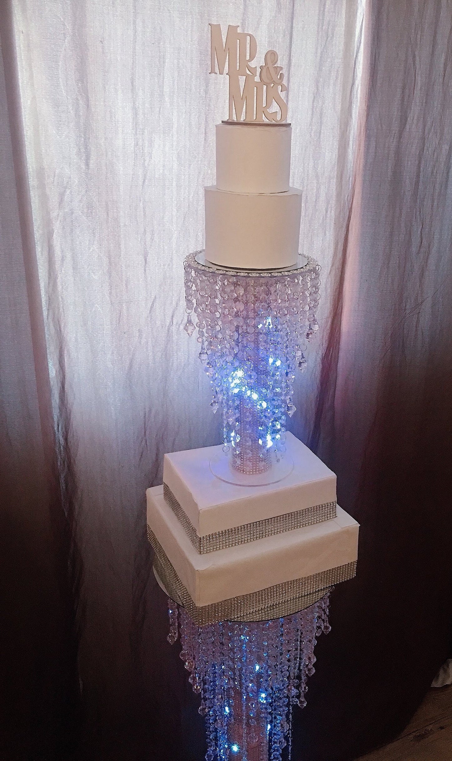 Crystal Cake Stand Set with lights for wedding | Wedding Cake Display stand