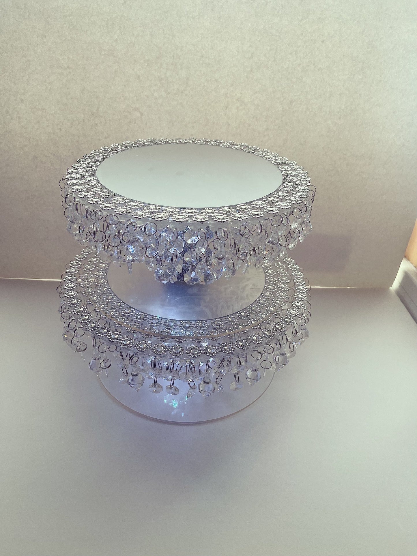 Cake Stand with Mirror Top and Light