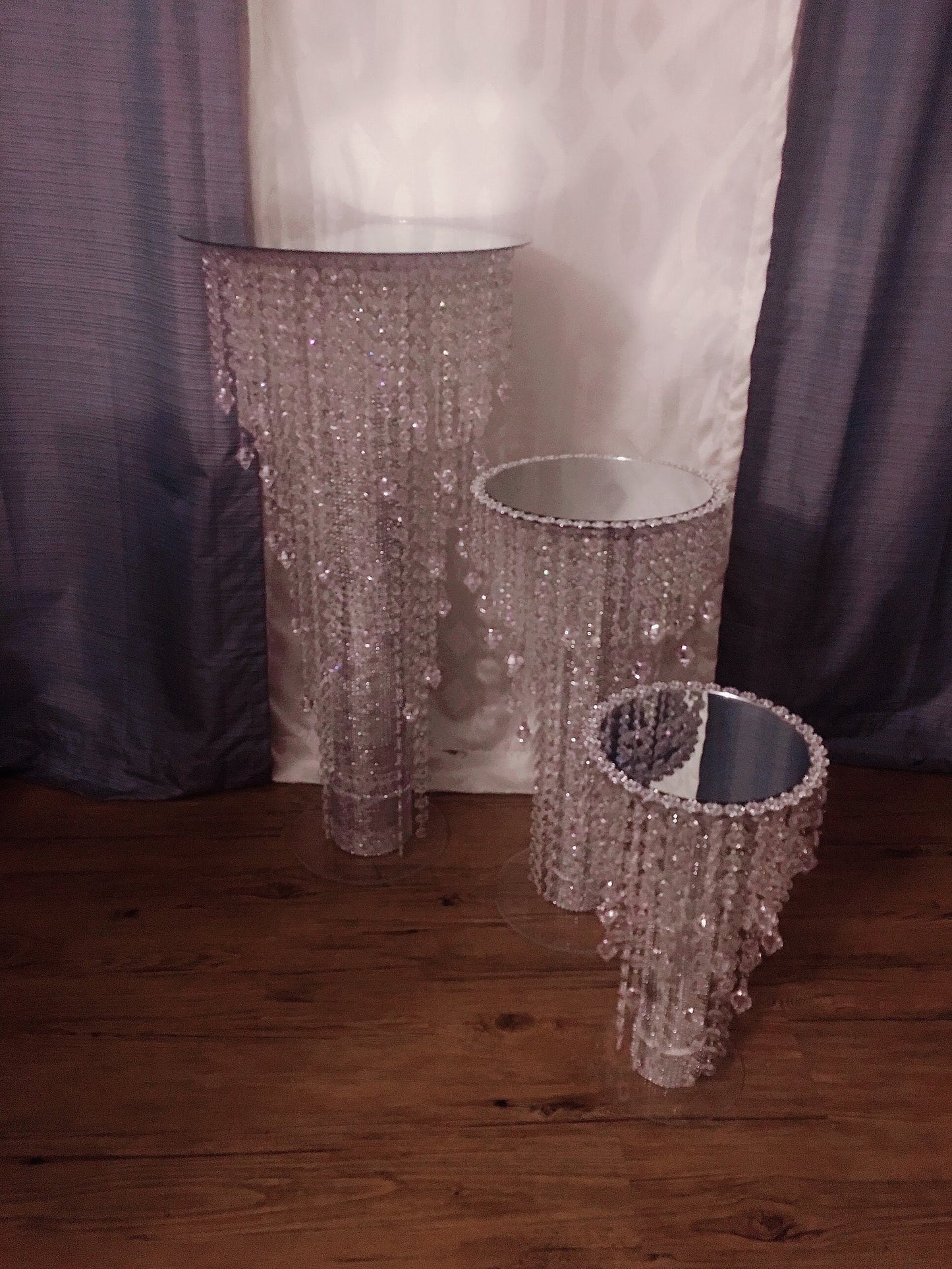 Crystal Cake Stand Set with lights for wedding | Wedding Cake Display stand