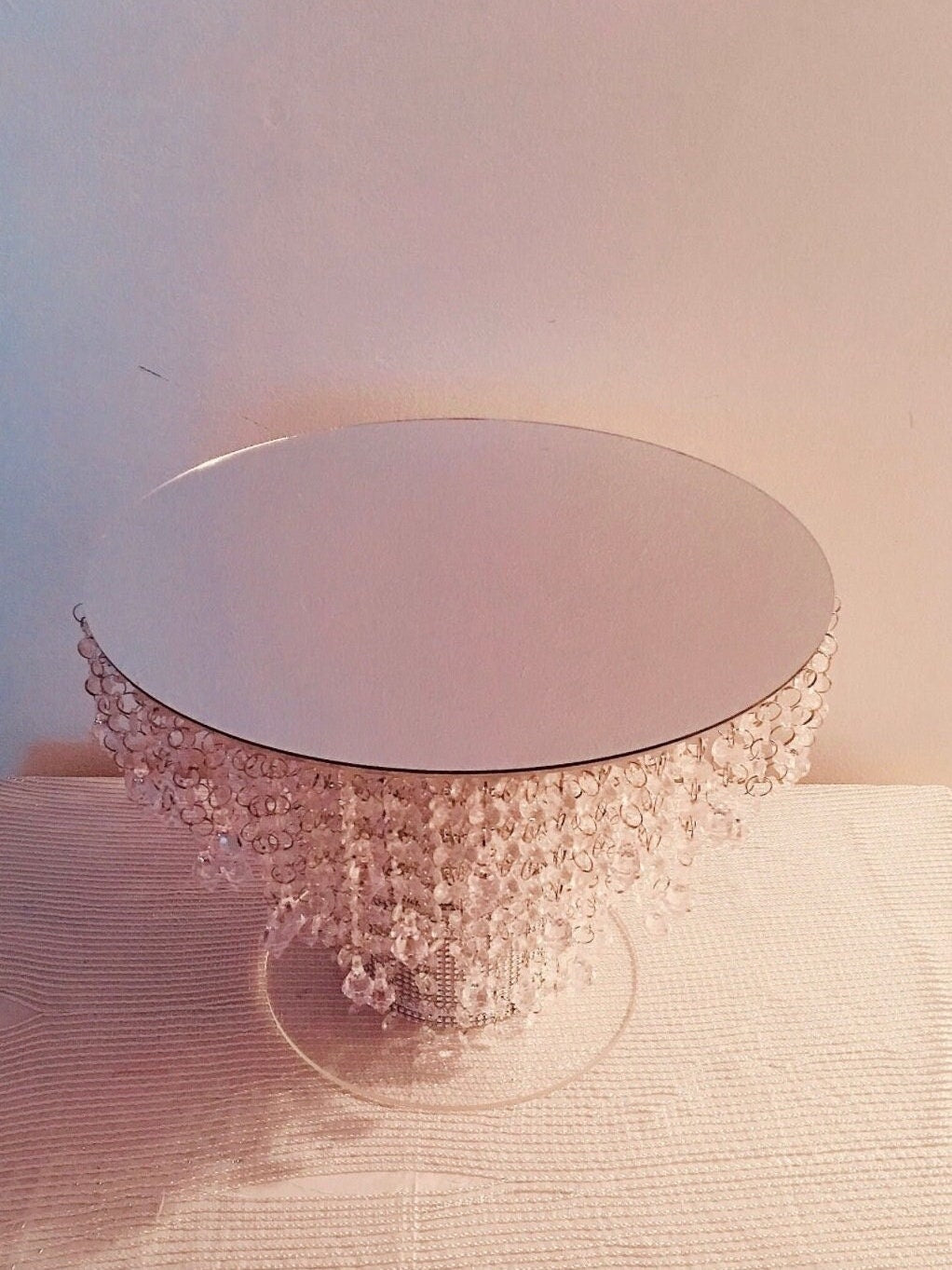 Mirror Top Cake Stand| Crystal Cascading Cake Stand