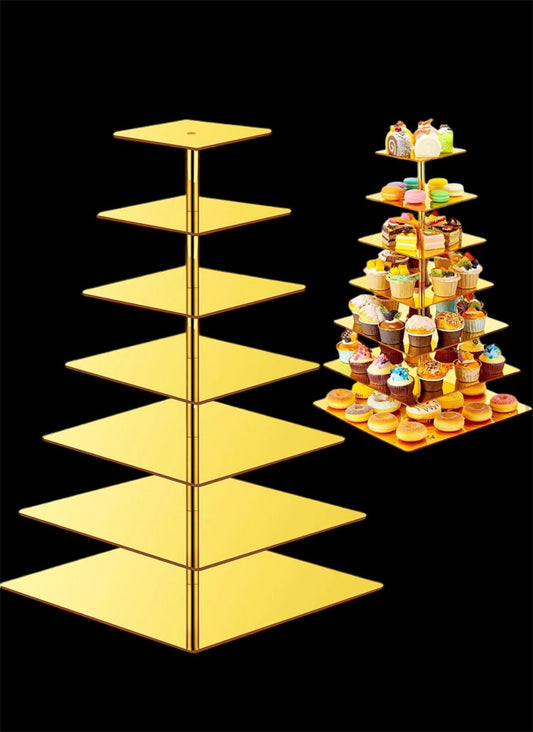 Gold cupcake stand | Baby shower Square cake stand