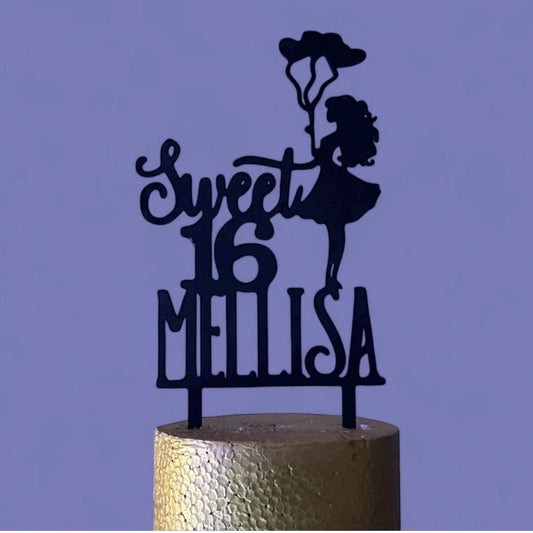 Sweet sixteen Cake topper Custom  | 16th birthday cake topper