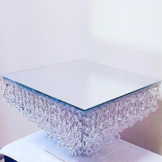 Crystal SQUARE Cake Stand with Led Light