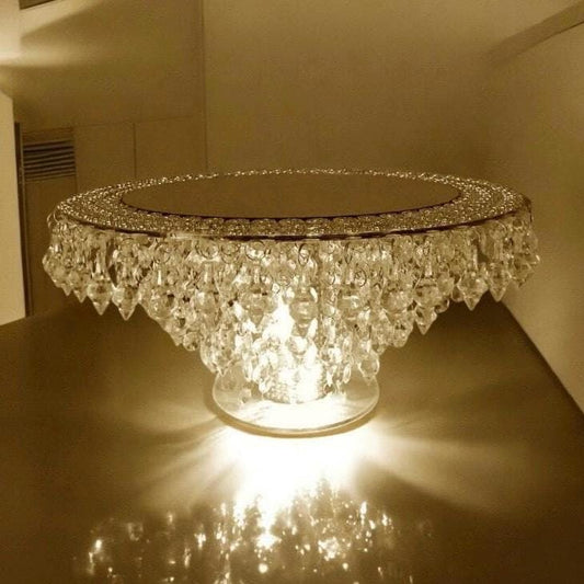 Mirror Top Crystal Cake Stand | Wedding Cake Stand | Chandelier Cake Stand Bridal shower Anniversary Cake Stand