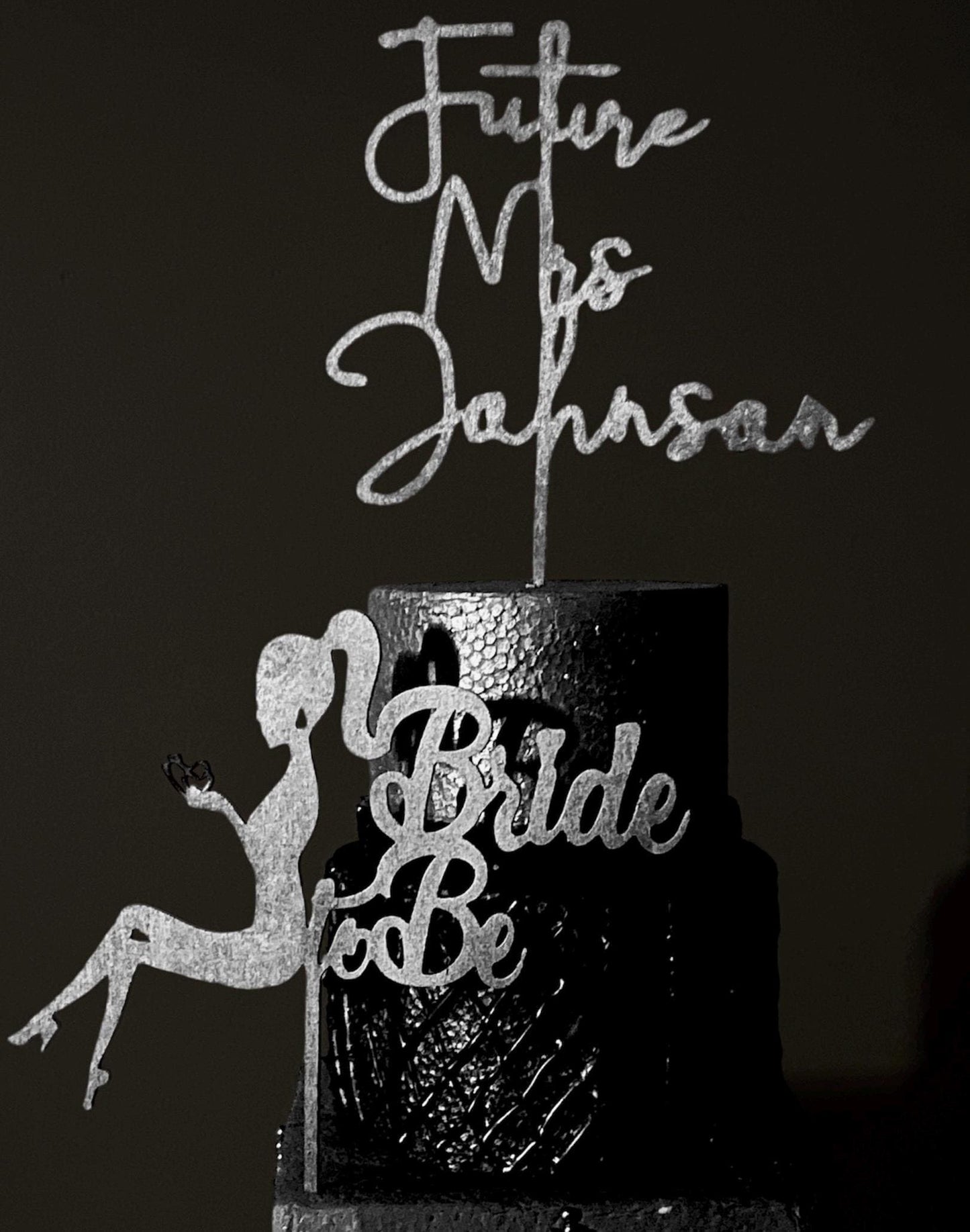 Cake Topper Set of 2  | Personalized  Bridal Shower cake topper |Wife to be|Rustic Cake topper