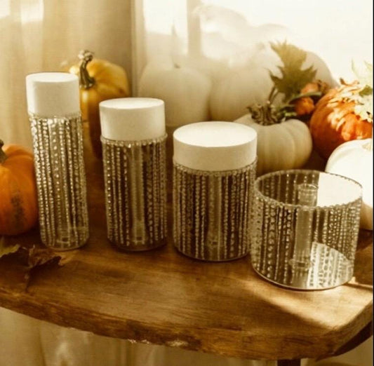 Cascading Crystal Cake stands With Light
