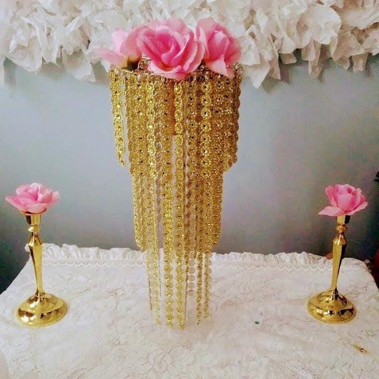 Baby Shower Gold Table centerpieces | Lighted Decor