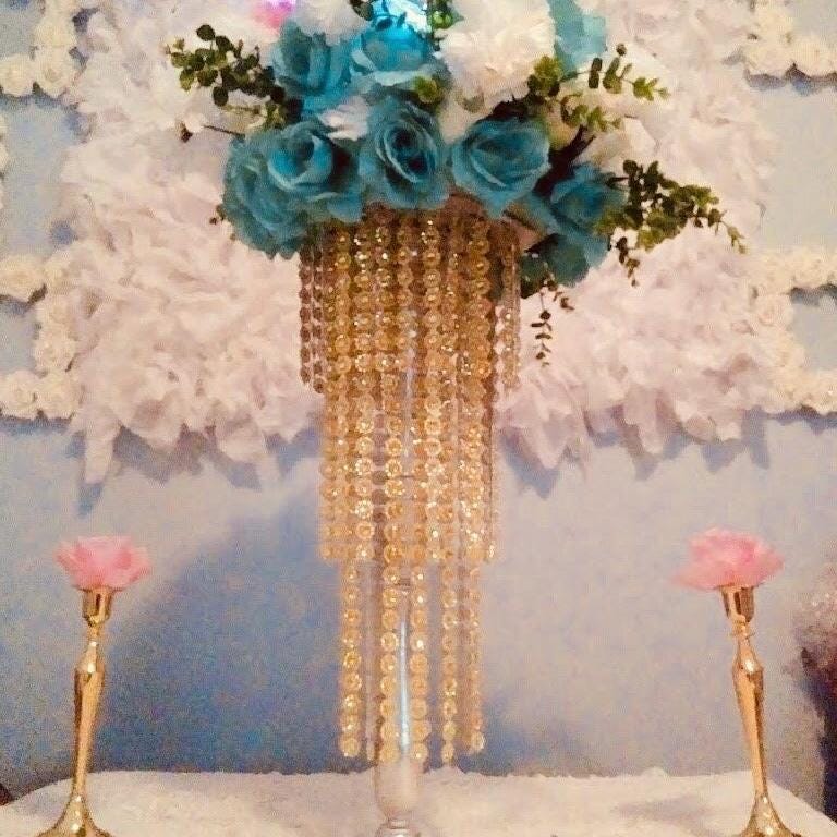 Baby Shower Gold Table centerpieces | Lighted Decor