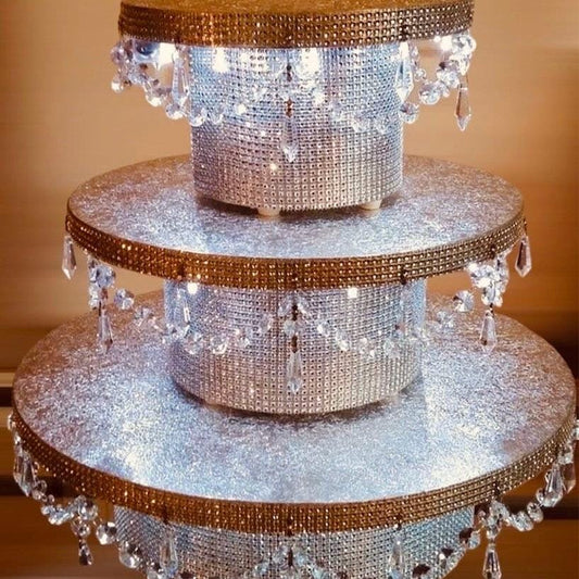 GOLD RHINESTONE Cake STAND With Lights