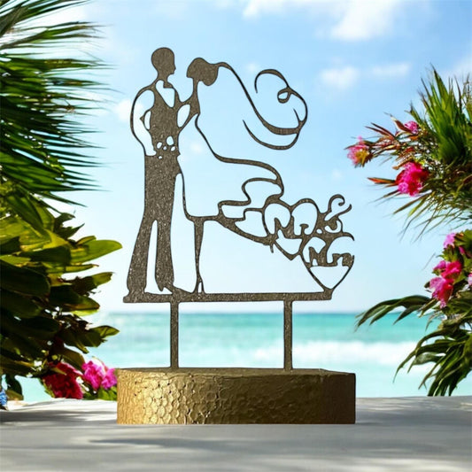 Wedding Cake Topper | silhouette couple cake topper |Mr and Mrs  Cake topper |Rustic Cake topper
