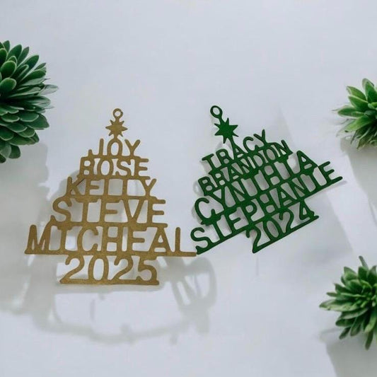 Family Christmas Ornaments - Personalized Ornaments With Names - Custom Christmas Tree Ornament
