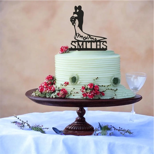 Gold Cake topper for Wedding, Personalized cake topper, Rustic wedding cake topper, Custom Mr Mrs cake topper, Anniversary Cake toppers