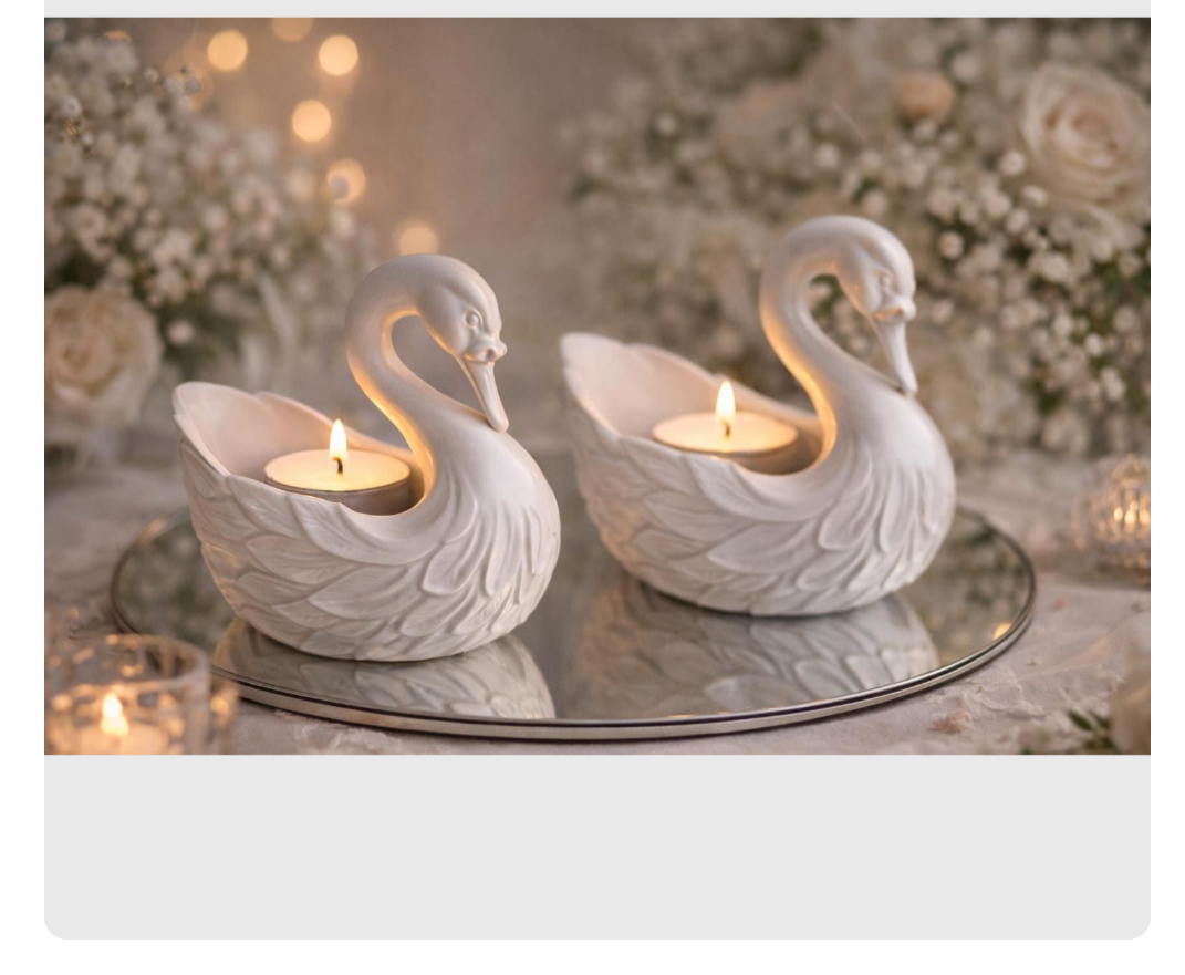 Elegant Swan Centerpiece | Wedding Table Decor with Feathers & Floral Arrangement