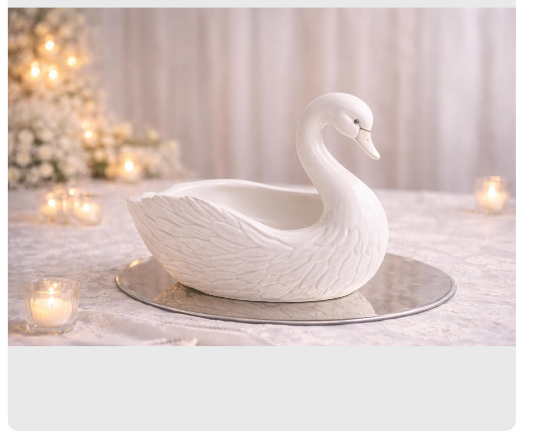 Elegant Swan Centerpiece | Wedding Table Decor with Feathers & Floral Arrangement