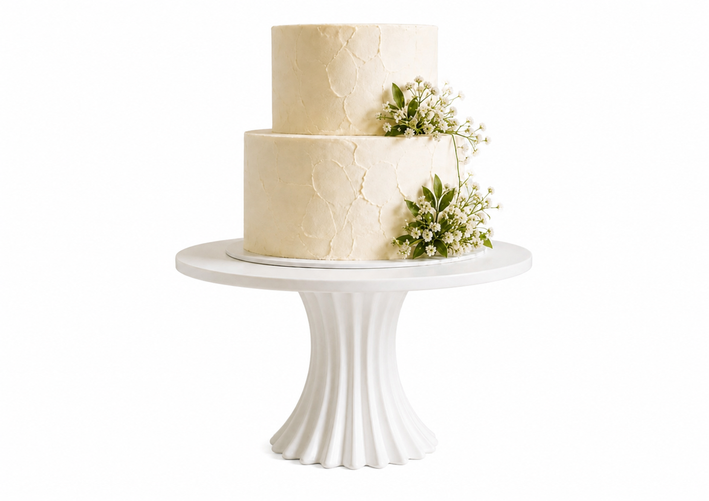 Modern Fluted Cake Stand, 3D Printed Pedestal Display, Wedding Dessert Table